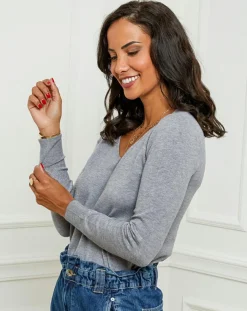 Femme Soft Cashmere Pull en Cachemire mélangé Audrey gris