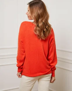 Femme Fleur de cachemire Pull en Cachemire mélangé Abigael orange