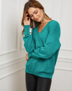 Best Fleur de cachemire Pull en Cachemire mélangé Abigael vert