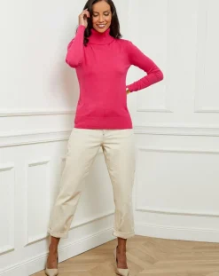 Femme Soft Cashmere Pull en Cachemire mélangé Alexia fushia