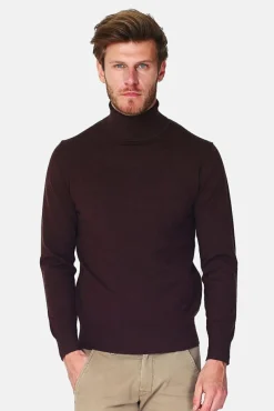 Outlet C&Jo Pull en Cachemire mélangé col roulé café