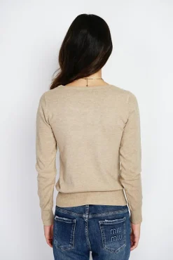 Outlet Assuili Pull en Cachemire mélangé col rond camel