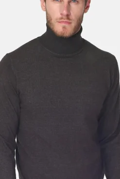 Homme C&Jo Pull en Cachemire mélangé col roulé loup