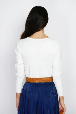 Femme Assuili Pull en Cachemire mélangé col V naturel