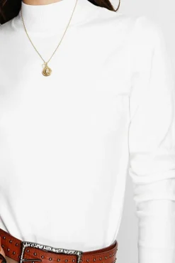 Hot Assuili Pull en Cachemire mélangé col montant naturel