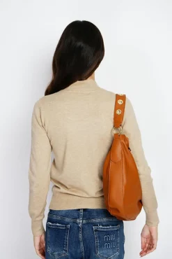 Outlet Assuili Pull en Cachemire mélangé col montant camel