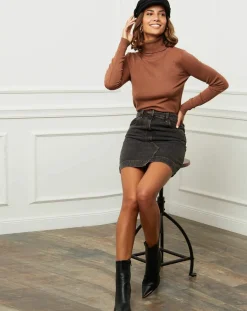 Femme Soft Cashmere Pull en Cachemire mélangé Ilyana café