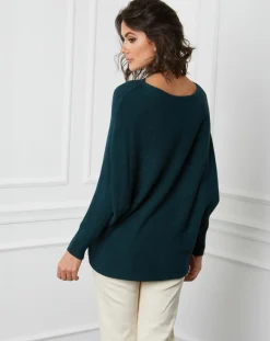 Femme Fleur de cachemire Pull en Cachemire mélangé Lena vert