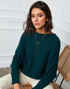 Femme Fleur de cachemire Pull en Cachemire mélangé Lena vert