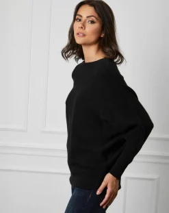 Femme Fleur de cachemire Pull en Cachemire mélangé Lena noir