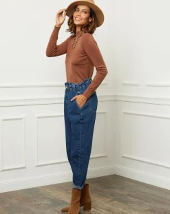 Femme Soft Cashmere Pull en Cachemire mélangé Louna café