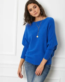 Femme Fleur de cachemire Pull en Cachemire mélangé Lena bleu roi