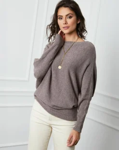 Femme Fleur de cachemire Pull en Cachemire mélangé Lena taupe