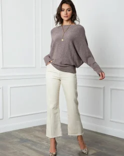 Femme Fleur de cachemire Pull en Cachemire mélangé Lena taupe