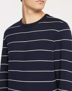 Best Hackett London Pull en Cachemire mélangé Marinière Classic bleu marine