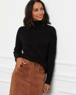 Femme Soft Cashmere Pull en Cachemire mélangé Margaux noir