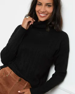 Femme Soft Cashmere Pull en Cachemire mélangé Margaux noir