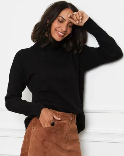 Femme Soft Cashmere Pull en Cachemire mélangé Margaux noir
