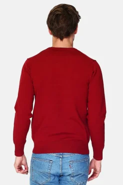 Homme C&Jo Pull en Cachemire mélangé ras de cou rouge