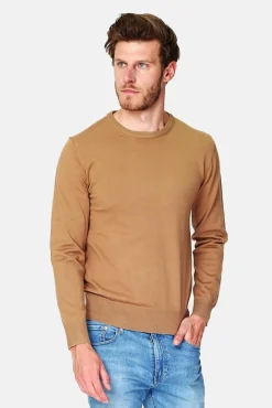 Homme C&Jo Pull en Cachemire mélangé ras de cou camel