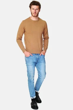 Homme C&Jo Pull en Cachemire mélangé ras de cou camel