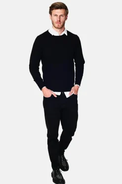 Homme C&Jo Pull en Cachemire mélangé ras de cou noir