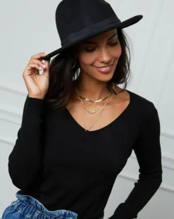 Femme Soft Cashmere Pull en Cachemire mélangé Romy noir