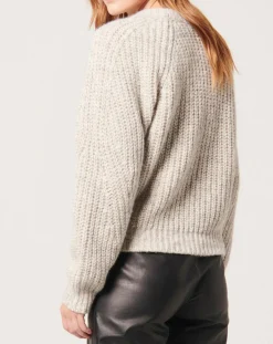 Femme Zapa Pull en Coton & Alpaga Nae gris clair