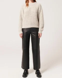 Femme Zapa Pull en Coton & Alpaga Nae gris clair