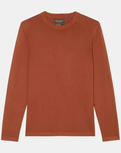 Homme Marc O'Polo Pull en Coton & Cachemire brique