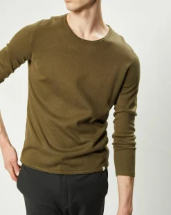 Homme Harris Wilson Pull en Coton & Laine Adelin kaki