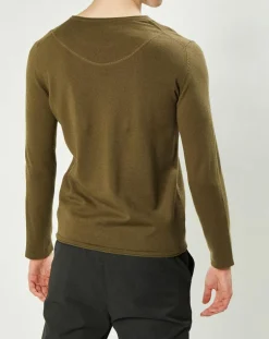 Homme Harris Wilson Pull en Coton & Laine Adelin kaki