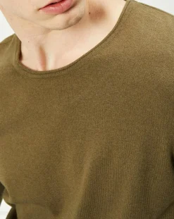 Homme Harris Wilson Pull en Coton & Laine Adelin kaki