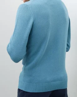 Homme Hackett London Pull en Coton & Laine col rond vert