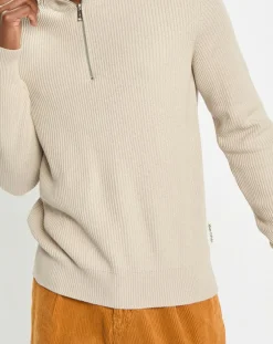 Homme Marc O'Polo Pull en Coton & Laine côtelé écru