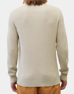 Homme Marc O'Polo Pull en Coton & Laine côtelé écru