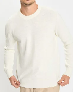 Homme Marc O'Polo Pull en Coton & Lin écru