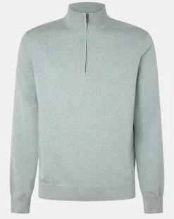 Homme Hackett London Pull en Coton & Soie col camionneur vert moyen