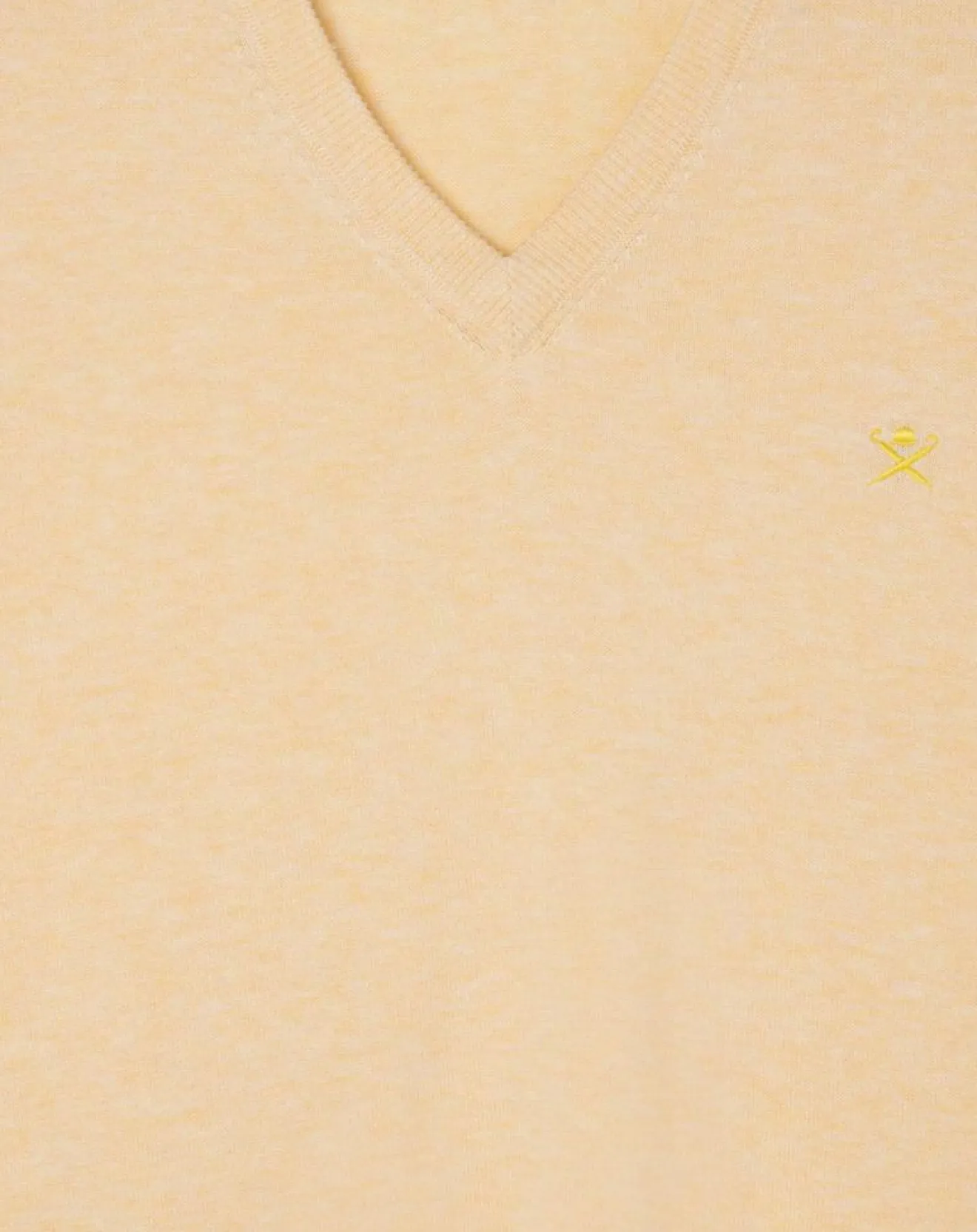 Homme Hackett London Pull en Coton & Soie col V jaune chiné