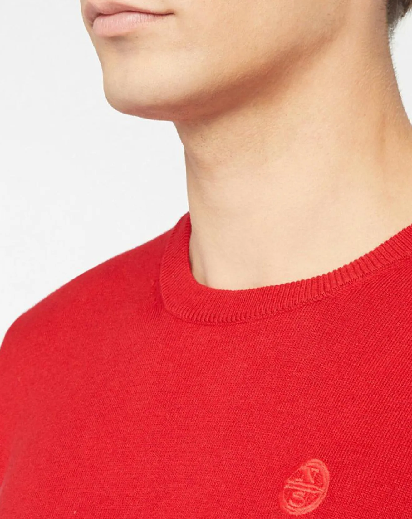 Outlet North Sails Pull en Coton Bio & Laine col rond rouge