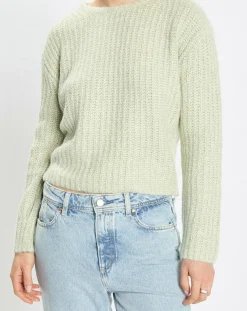 Online Marc O'Polo Pull en Coton, Laine & Alpaga mélangés Mouline vert clair