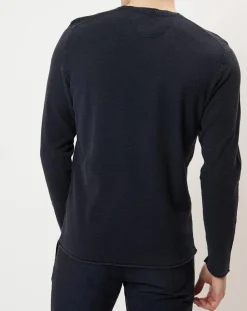Sale Marc O'Polo Pull en coton piqué bleu nuit