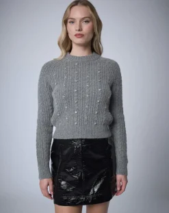 Best Manoush Pull en Laine & Alpaga mélangés Torsade gris