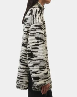 Femme Marc O'Polo Pull en Laine & Alpaga mélangés noir/gris