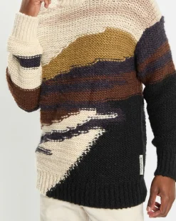 Outlet Marc O'Polo Pull en Laine & Alpaga mélangés jacquard Paysage chocolat