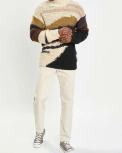 Outlet Marc O'Polo Pull en Laine & Alpaga mélangés jacquard Paysage chocolat