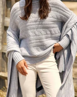 New Lauren Vidal Pull en Laine & Cachemire Nox gris