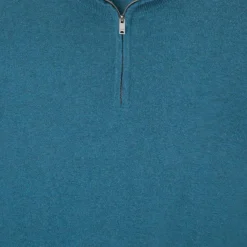 Homme Hackett London Pull en Laine & Cachemire mélangés 1/2 zip bleu clair
