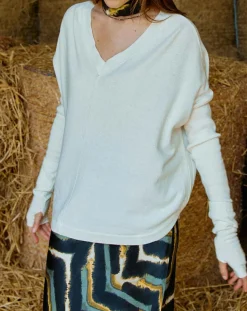 Femme Lauren Vidal Pull en Laine & Cachemire mélangés Naos crème