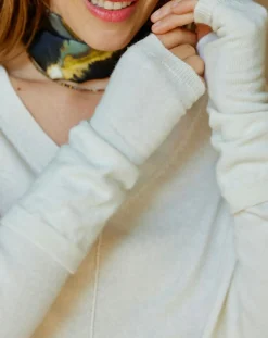 Femme Lauren Vidal Pull en Laine & Cachemire mélangés Naos crème